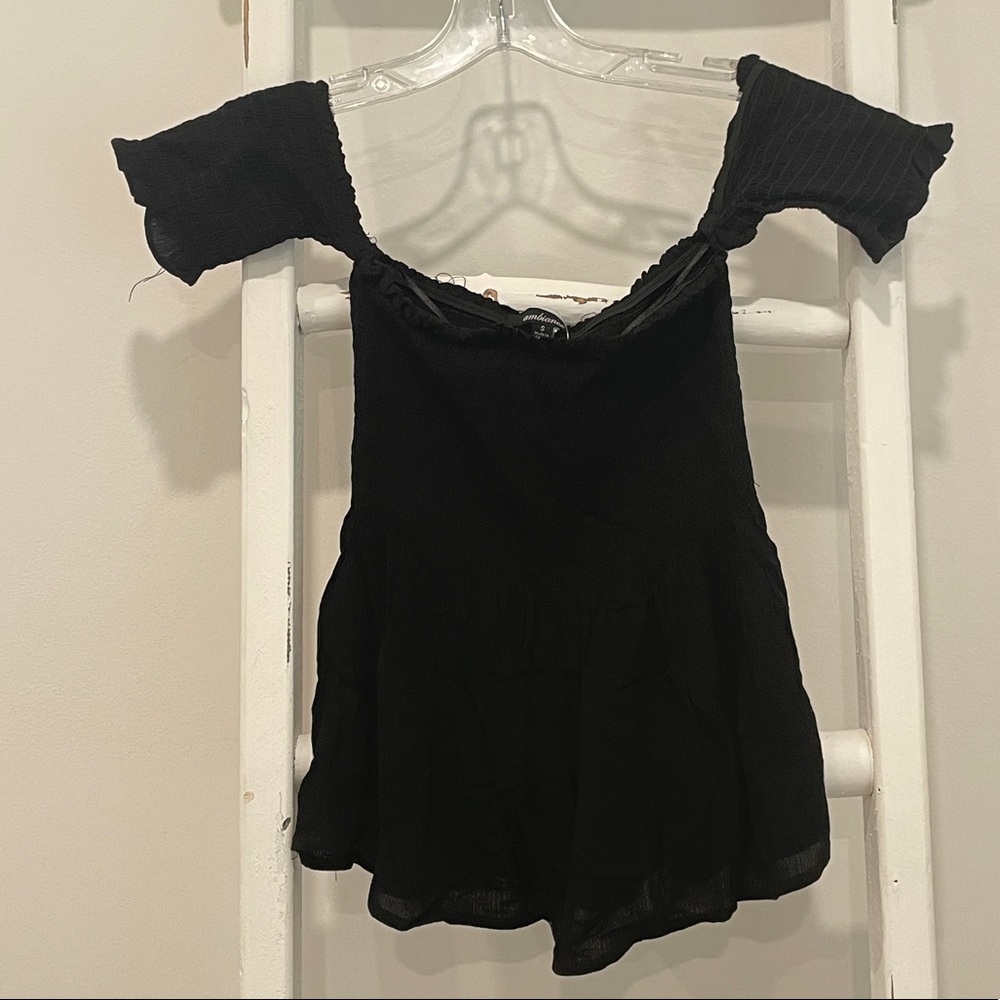 Ambiance Off the Shoulder Black Top / NWT